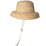 Straw Sun Hat with Ecru Ribbon