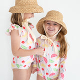 Straw Sun Hat with Ecru Ribbon