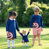 Jackolantern Applique Shorts Set