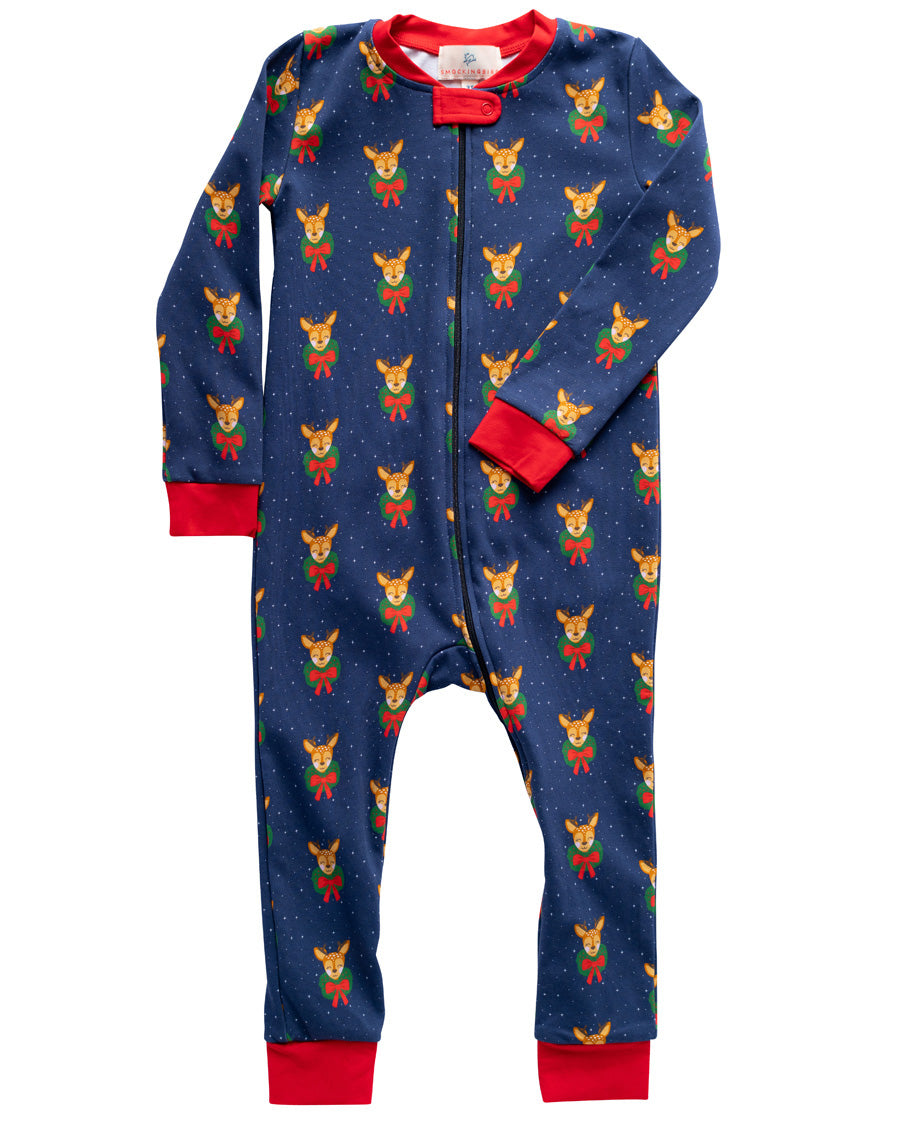 Dasher, The Fun Reindeer Zip Up Pajamas- FINAL SALE
