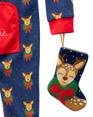 Dasher, The Fun Reindeer Zip Up Pajamas- FINAL SALE
