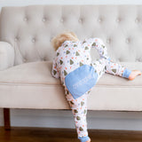 Woodland Creatures Pima Cotton Zip Up Pajamas- FINAL SALE