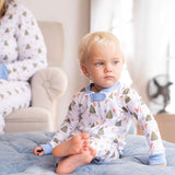 Woodland Creatures Pima Cotton Zip Up Pajamas- FINAL SALE