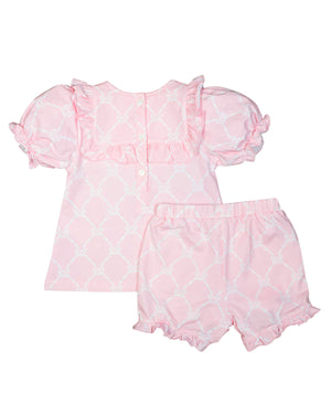 Pink Bows Knit Shorts Set- FINAL SALE