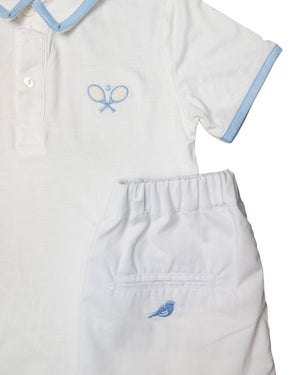 White Tennis Shorts Set