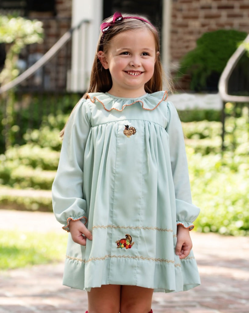 Turkey Embroidered Sage Green Dress