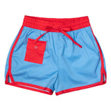 French Blue Swim Trunks with Red Trim-FINAL SALE