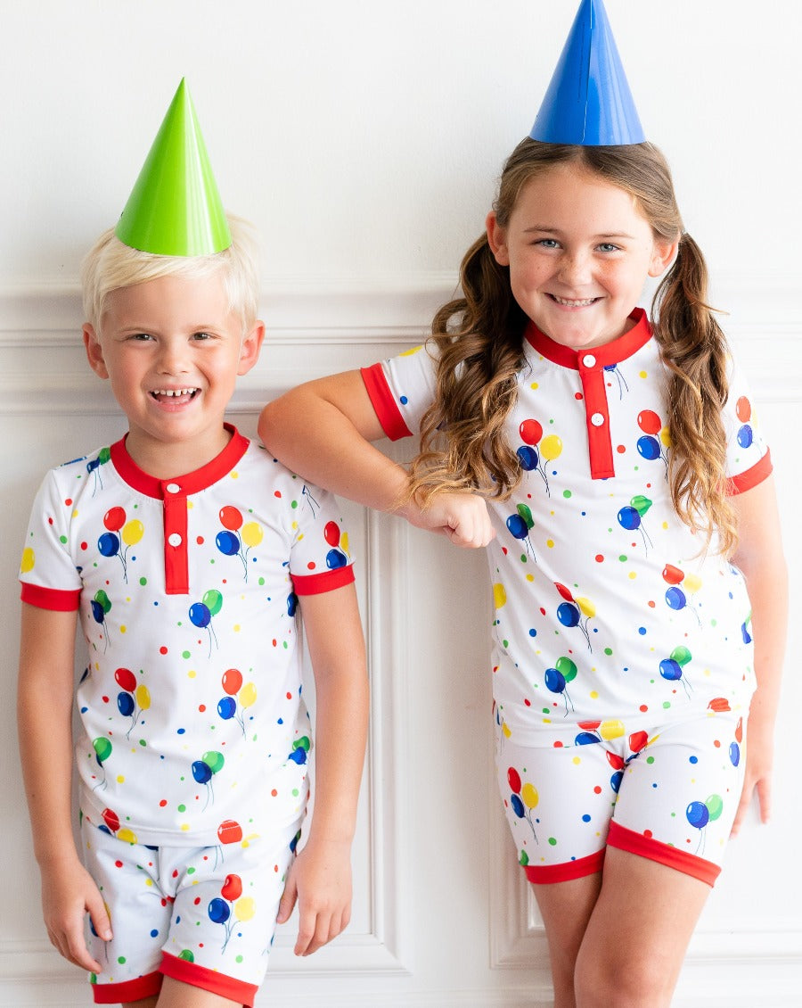 Happy birthday balloon apparel kids boy pajamas – Western kids clothes