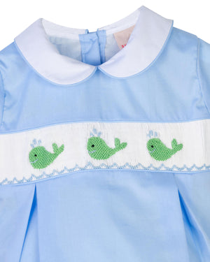 Whales Smocked Peter Pan Bubble-FINAL SALE