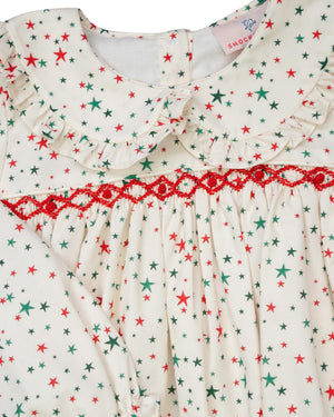 Star Print Smocked Dress-FINAL SALE