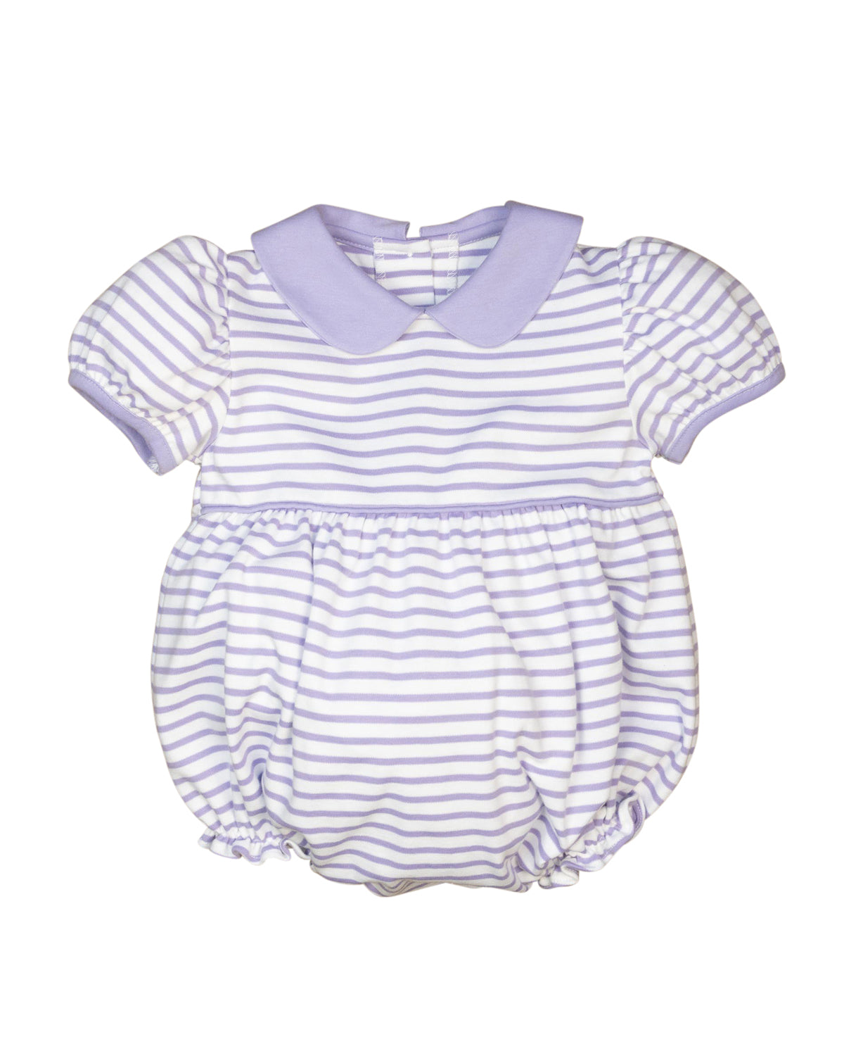 Lavender Stripe Knit Bubble with Short Puff Sleeves-FINAL SALE
