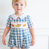 Cornucopia Embroidered Cadet Blue Boy Bubble- FINAL SALE