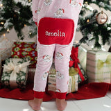 Vintage Santa Pink Pima Cotton Zip Up Pajamas- FINAL SALE