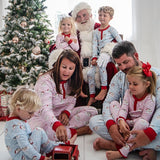 Vintage Santa Pink Pima Cotton Zip Up Pajamas- FINAL SALE