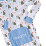Woodland Creatures Pima Cotton Zip Up Pajamas- FINAL SALE