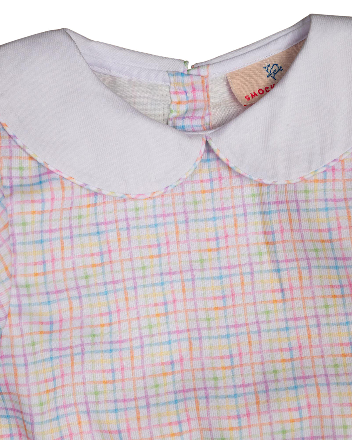 Pink Rainbow Plaid Bloomer Set with Bunny Pockets-FINAL SALE
