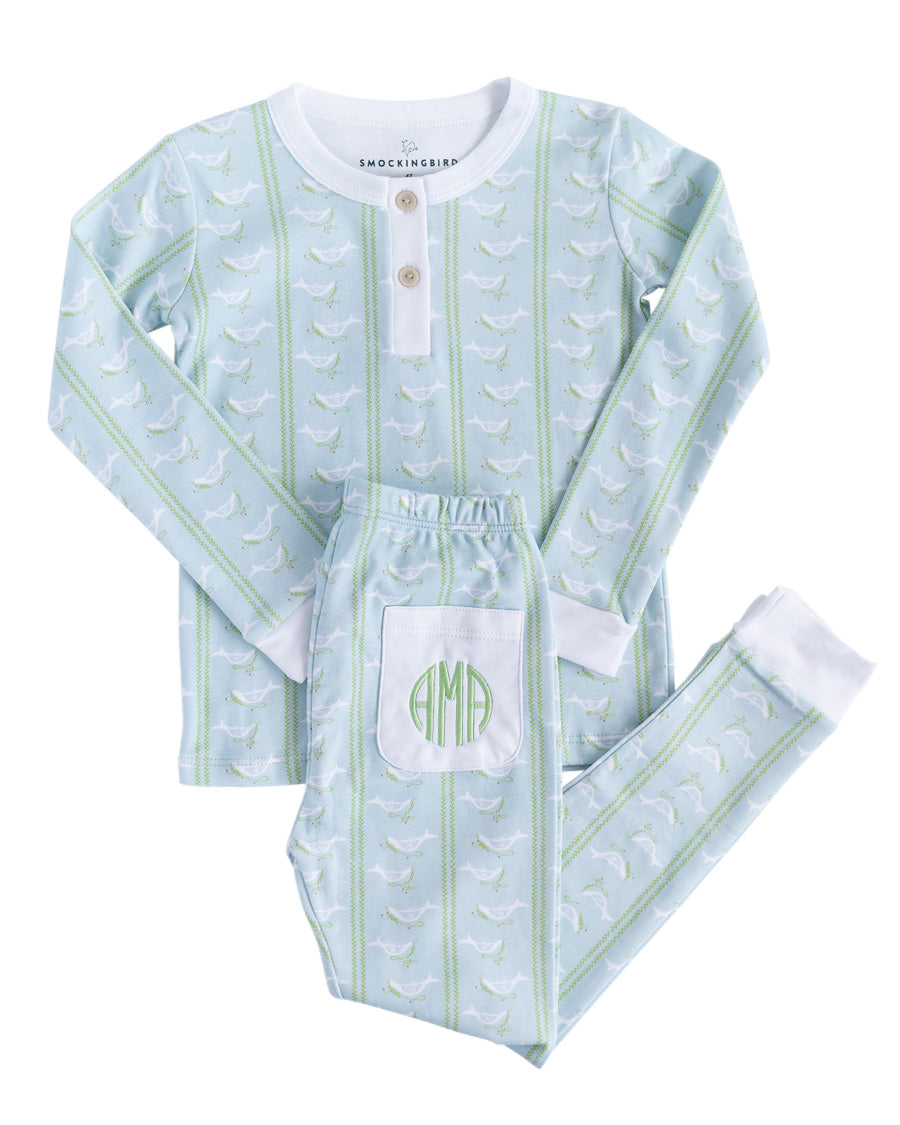 Dove Print Pima Cotton Pajama Set- FINAL SALE