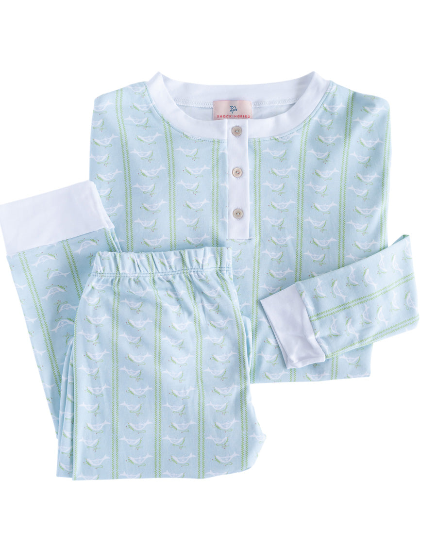 Dove Print Pima Cotton Adult Pajama Set-FINAL SALE
