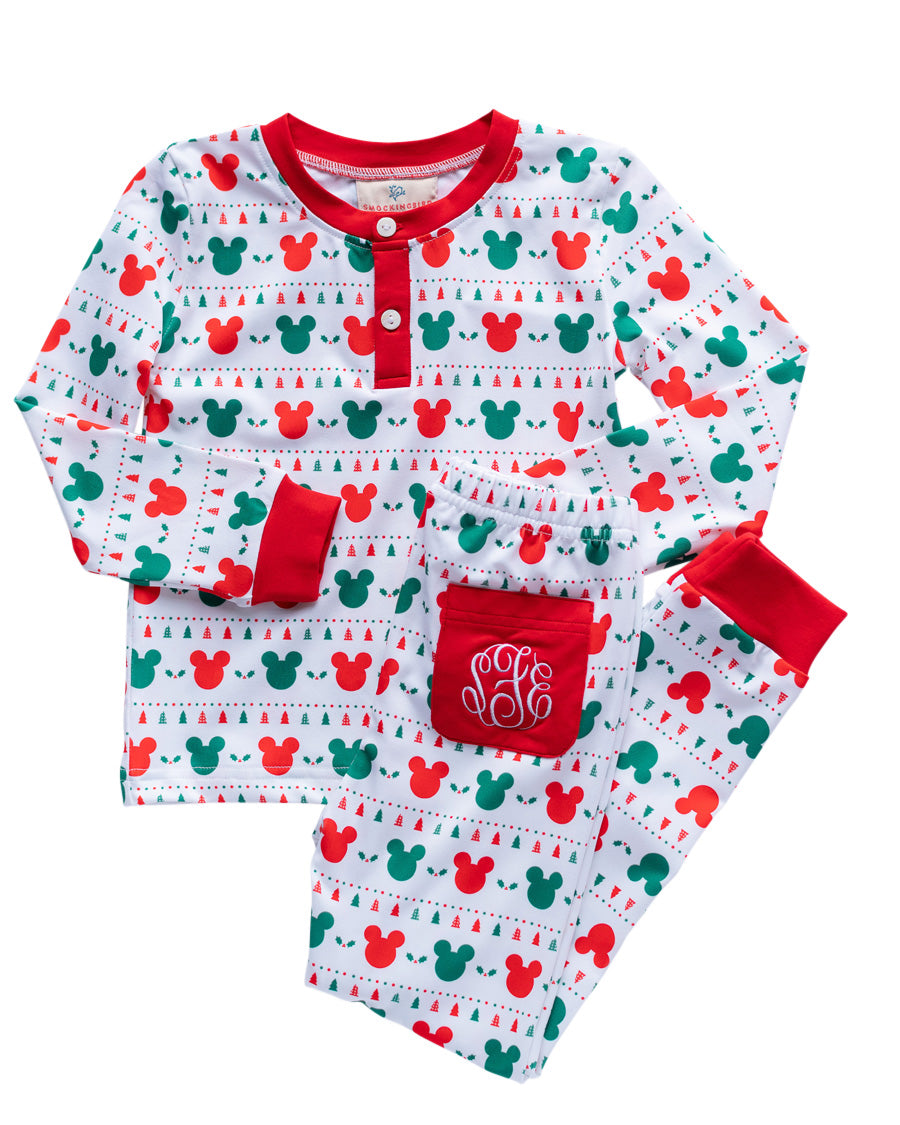 Holiday Mouse Pajama Set- FINAL SALE