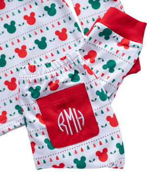 Holiday Mouse Pajama Set- FINAL SALE
