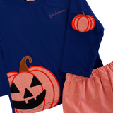 Jackolantern Applique Shorts Set