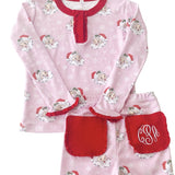 Vintage Santa Pink Pima Cotton Pajama Set- FINAL SALE