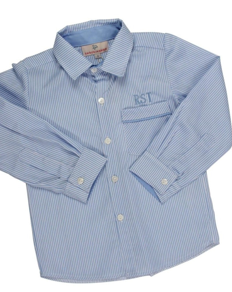 Blue Striped Button Down Shirt- FINAL SALE