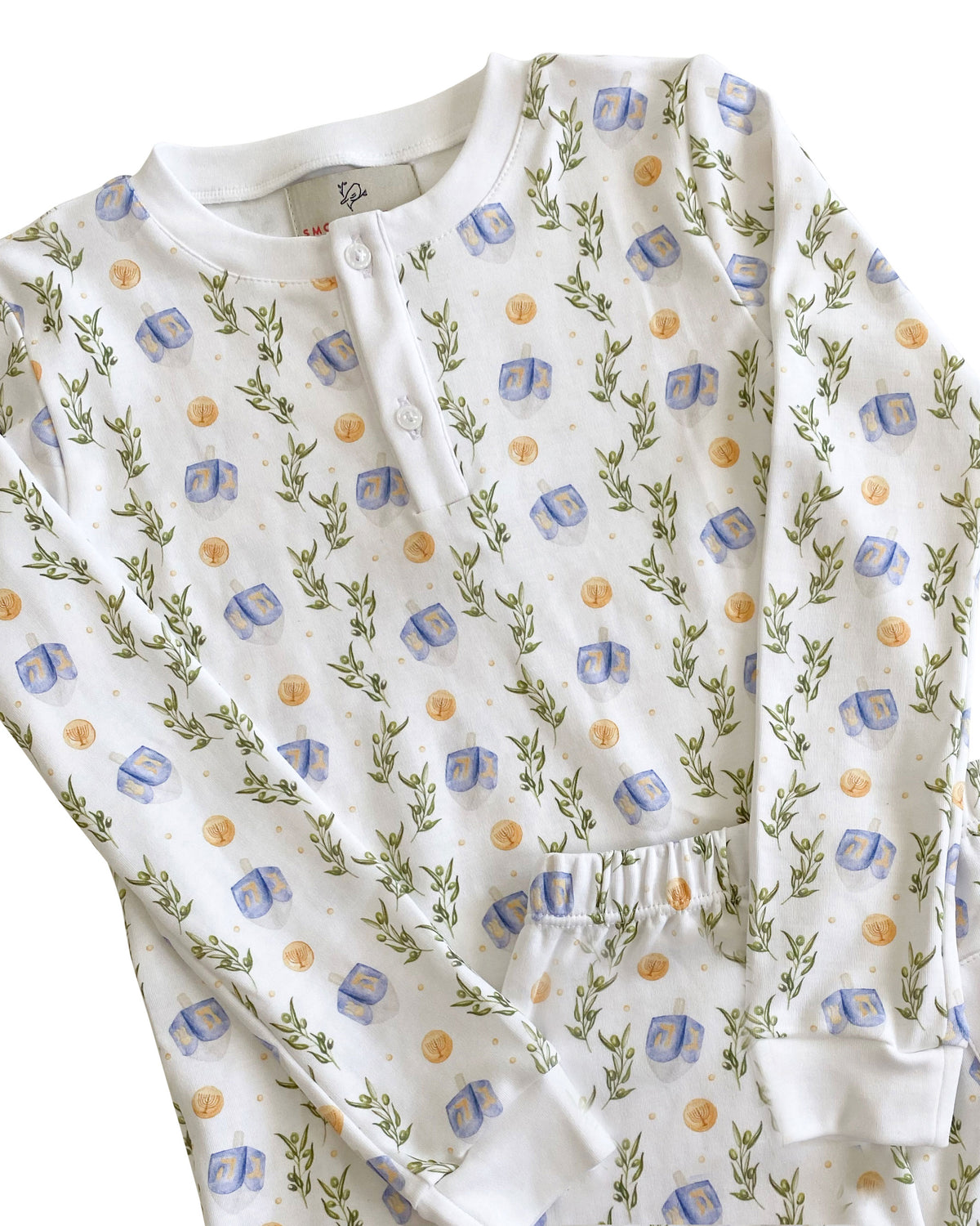 Dreaming of Dreidels Hanukkah Pima Cotton Adult Pajama Set- FINAL SALE