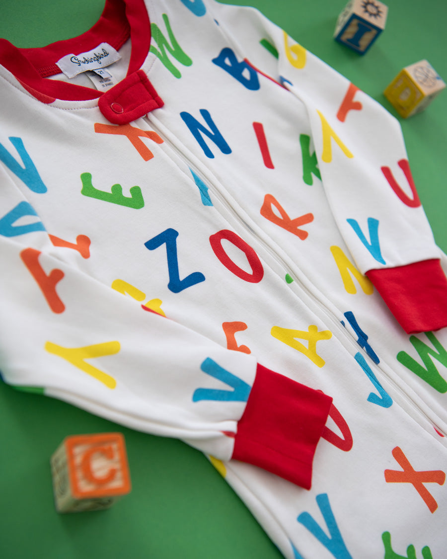 Alphabet Fun Zip Up Pajamas