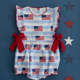 American Flag Blue Striped Girl Bubble