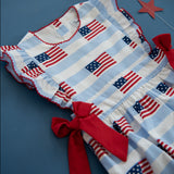 American Flag Blue Striped Girl Bubble