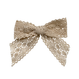 Vintage Lace Hair Bow in Ivory