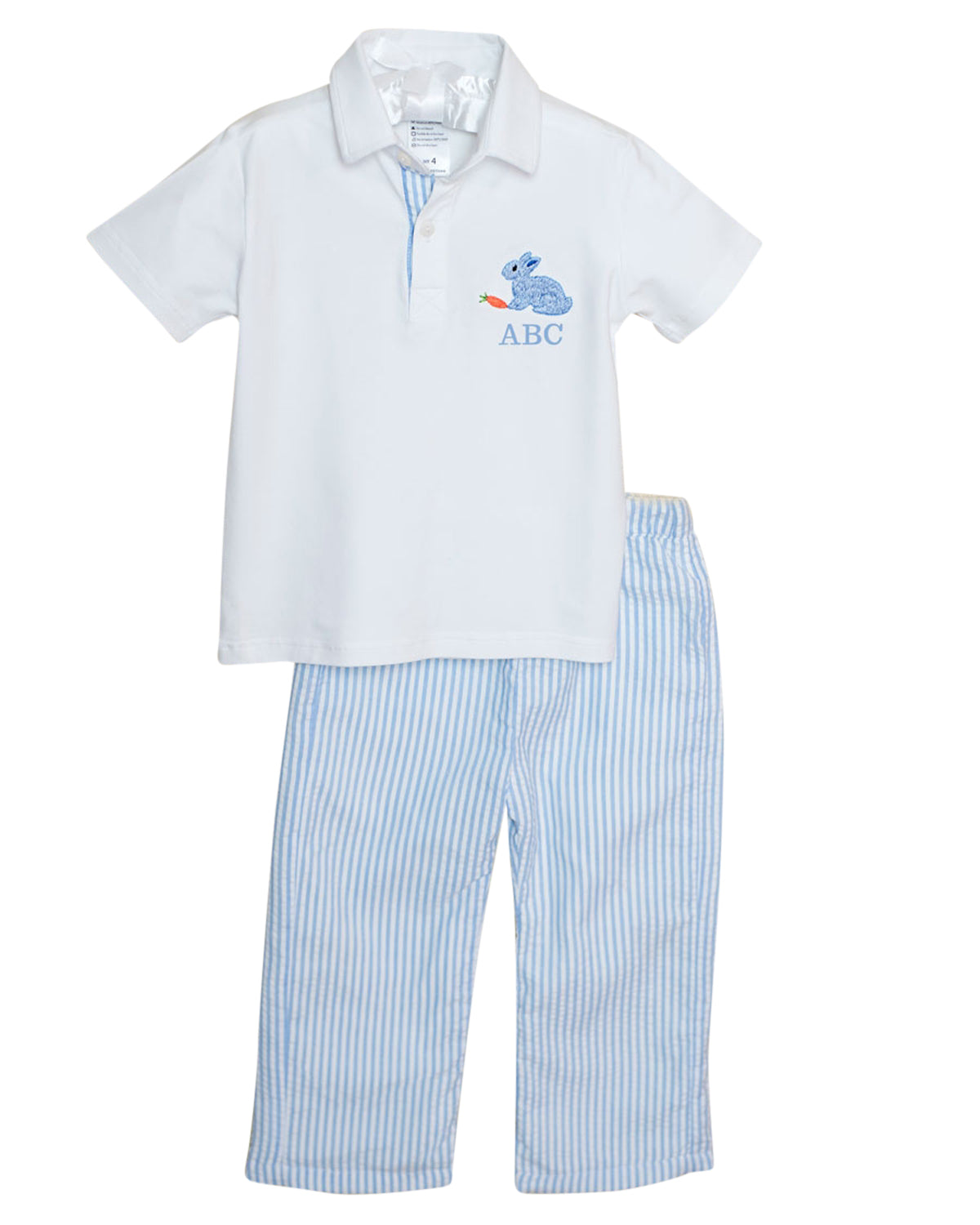 Monogrammed Royal Blue Seersucker Pajama Pants