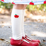 Apple Hand Embroidered Socks