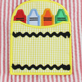Crayon Pocket Red Seersucker Shortall