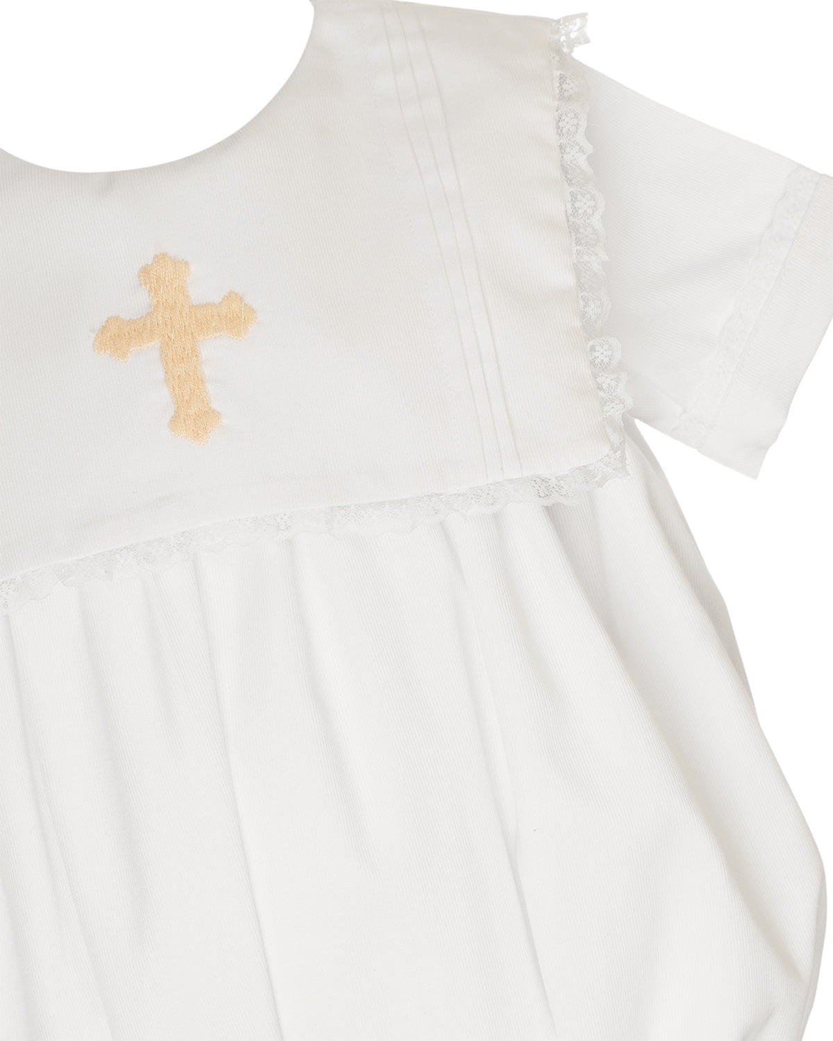 Cross Hand Embroidered Bubble with Bib Collar