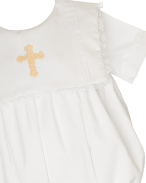 Cross Hand Embroidered Bubble with Bib Collar