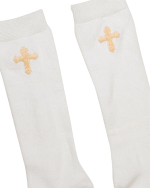 Cross Hand Embroidered Socks