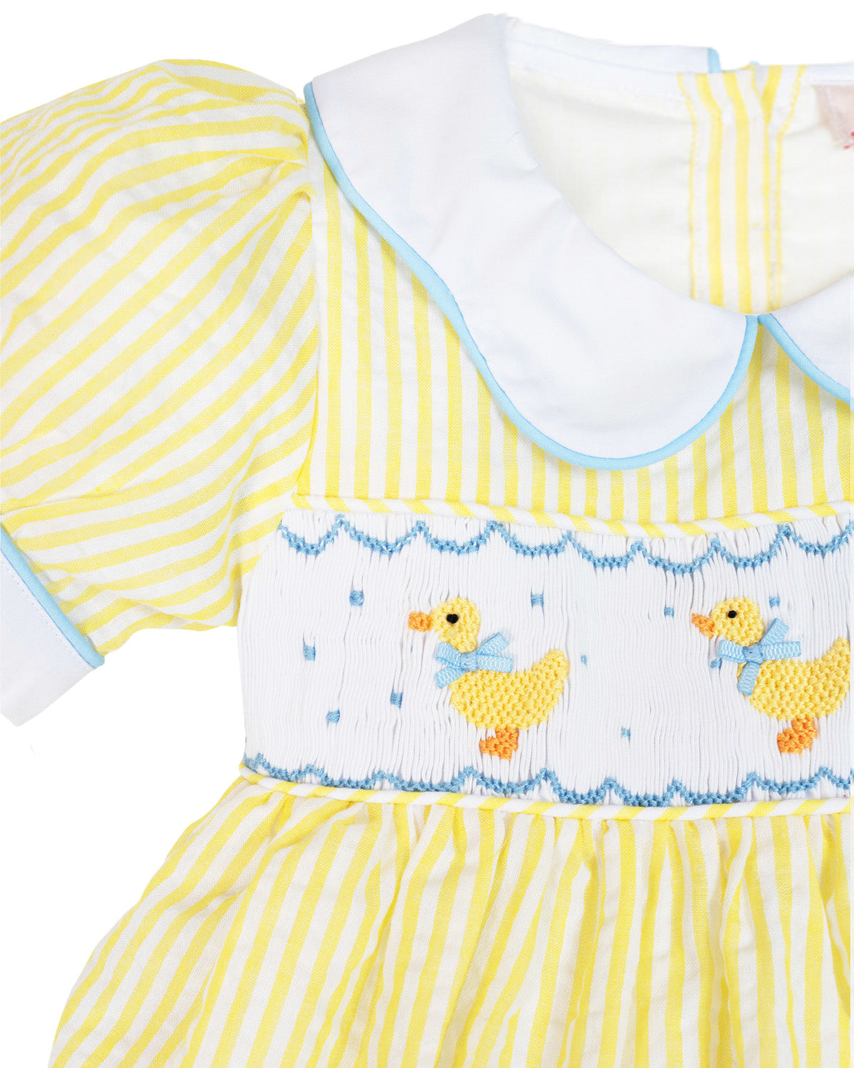 Ducks Smocked Yellow Seersucker Dress- FINAL SALE