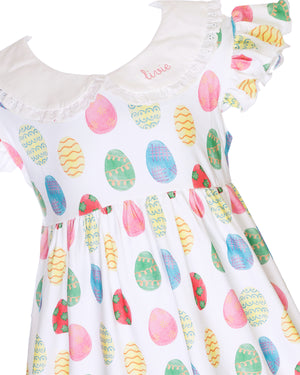 Easter Egg Angel Sleeve Dress- FINAL SALE