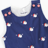Embroidered Santa Navy Longall
