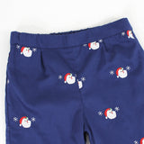 Embroidered Santa Navy Pants