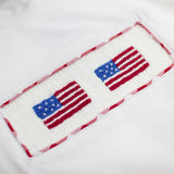 Flags Smocked Red Gingham Boy Shorts Set