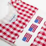 Flags Smocked Red Gingham Shortall