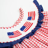 Flags Smocked Red Windowpane Dress