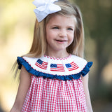 Flags Smocked Red Windowpane Dress