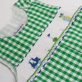 Golf Smocked Green Checked Shortall