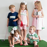 Golf Smocked Green Checked Shorts Set