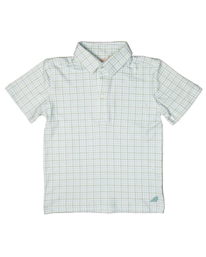 Mossy Plaid Knit Polo Shirt-FINAL SALE