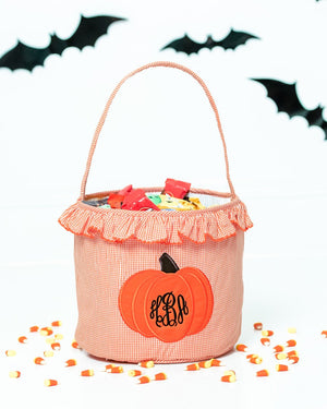 Jack O'Lantern Applique Ruffle Trick Or Treat Bag